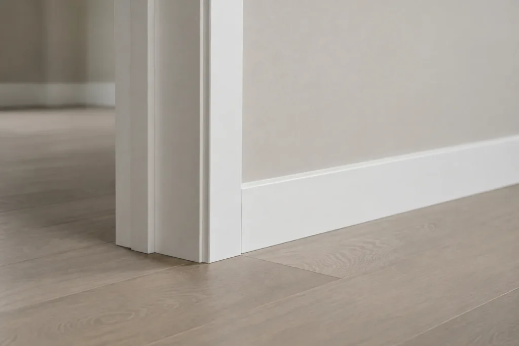 Door casing and baseboard detail