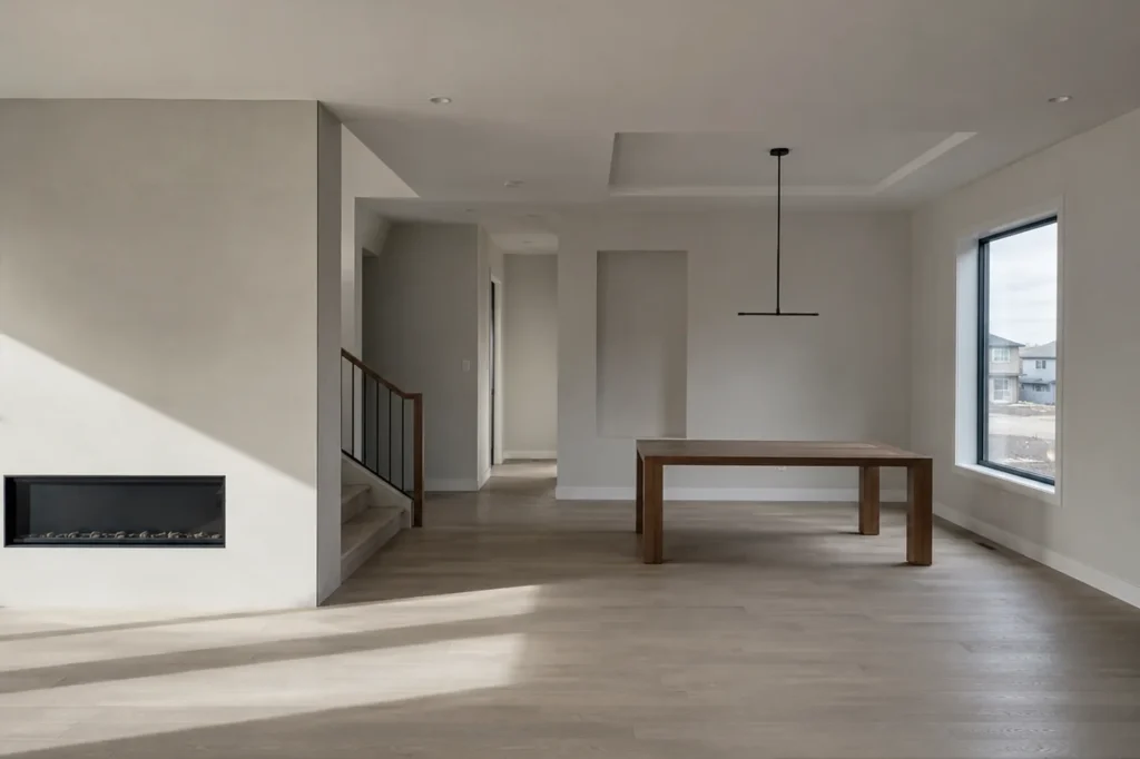Open-plan living and dining space