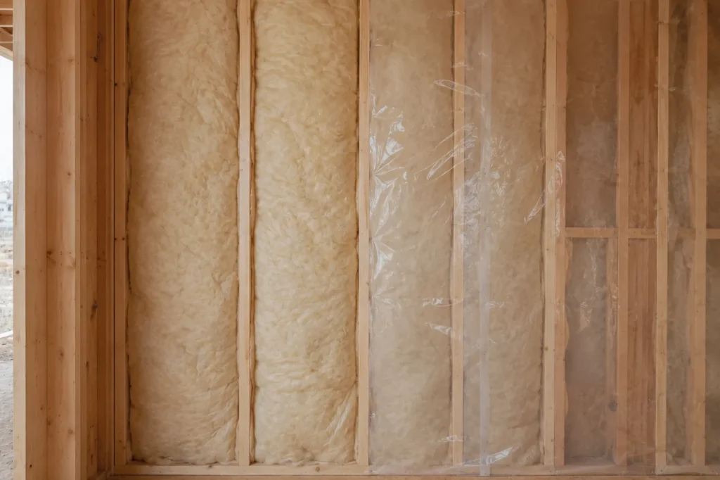 Batt insulation and vapour barrier in a stud wall