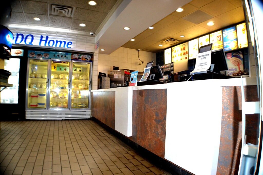 Dairy Queen service counter and tiled floor