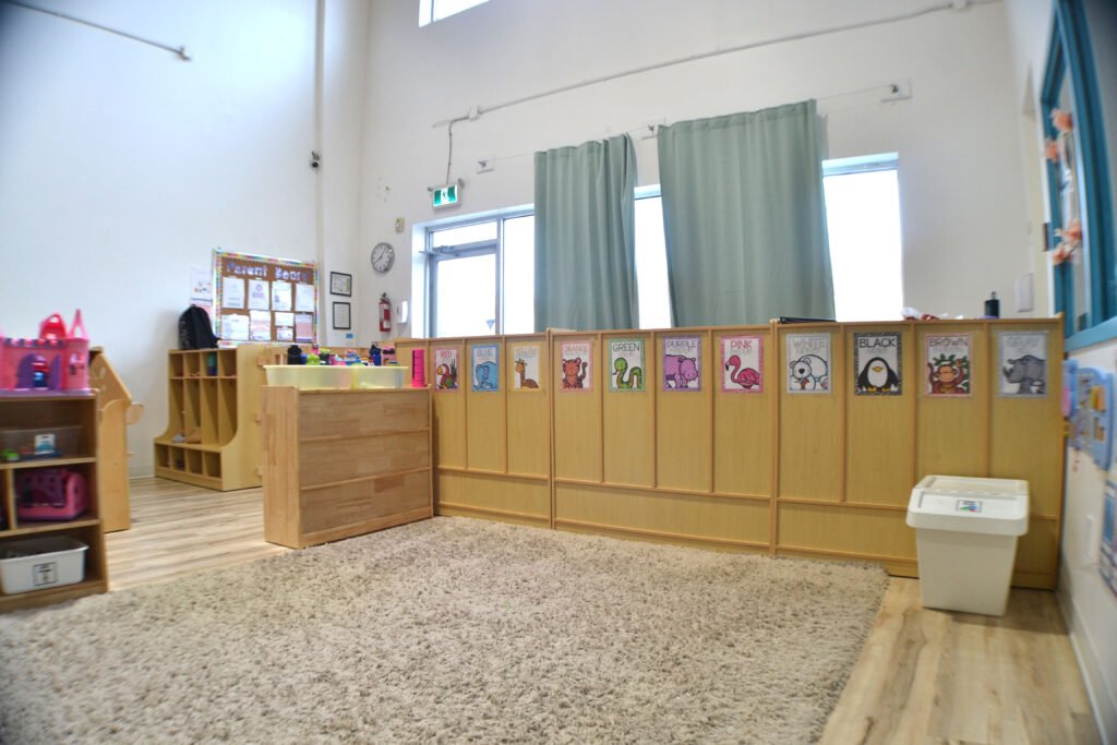 Munchkin Mansion learning space with storage cubbies
