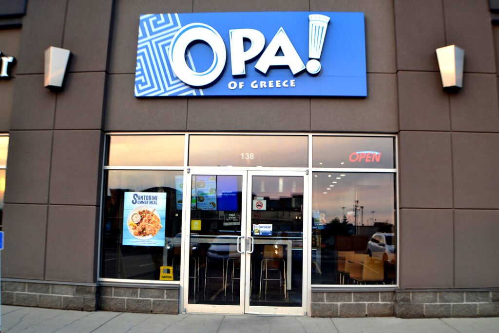 OPA of Greece storefront and entrance